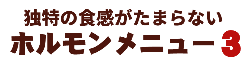 独特の食感がたまらないホルモンメニュー3